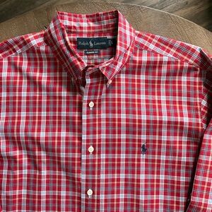 Ralph Lauren Red Plaid Men's Shirt - Size Large